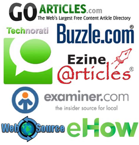 Top article directories to submit your articles to .